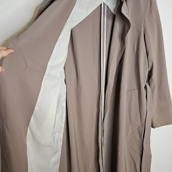 MM Lafleur lightweight wrap around overcoat, deep khaki, women's size medium - Picture 8 of 15